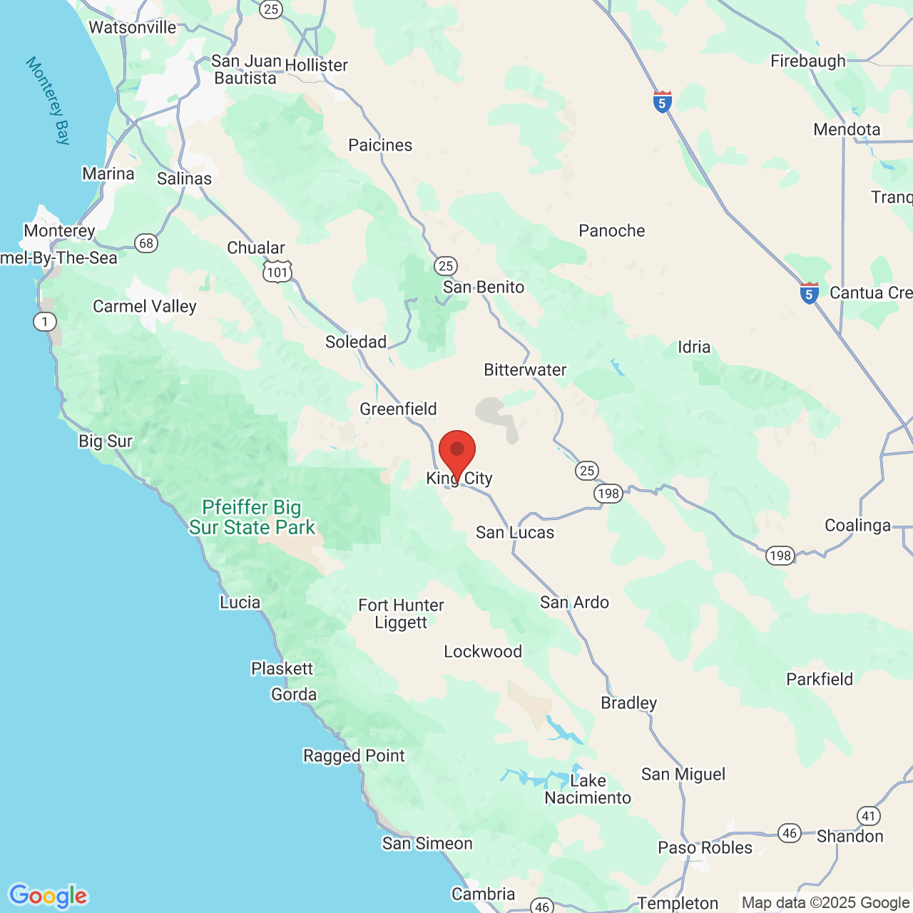 Google map image of our location in 406 Canal St King City, CA