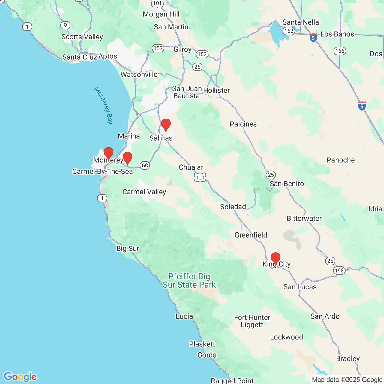 Google map image of our locations