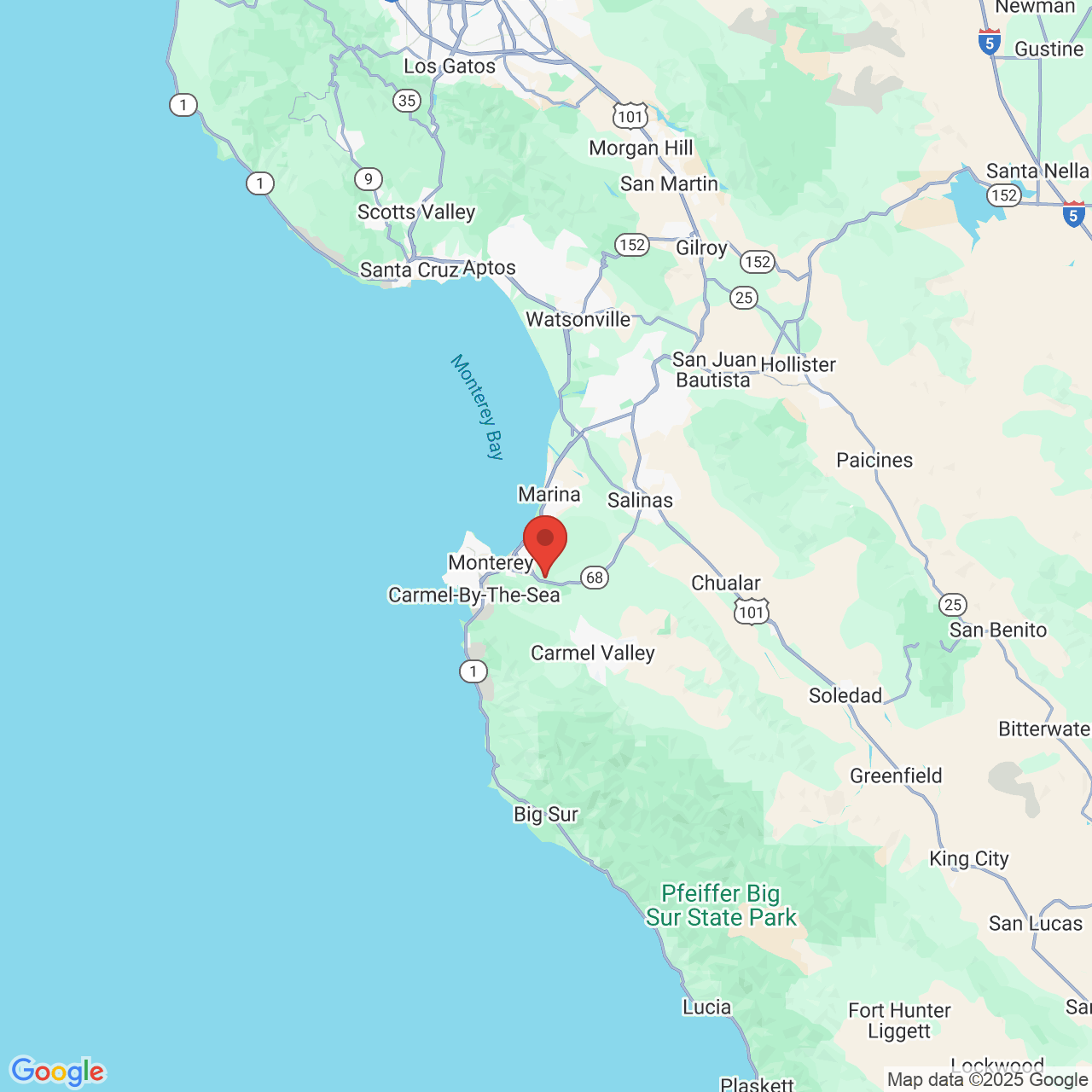 Google map image of our location in 21 Upper Ragsdale Dr Monterey, CA