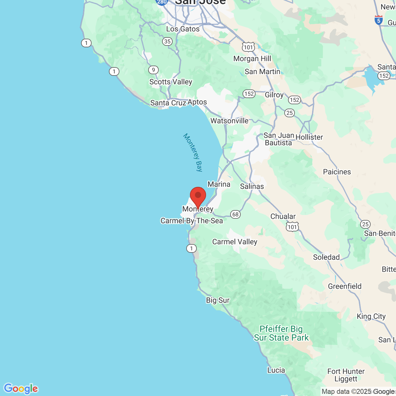 Google map image of our location in 871 Cass St Monterey, CA